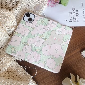 Cherry Blossom Field Bear Wallet Phone Case