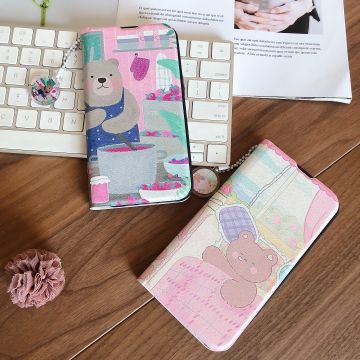 Cute Sleepy Bear Wallet Phone Case