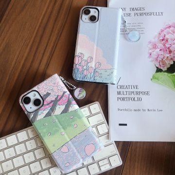 Cherry Blossom Lake Wallet Phone Case