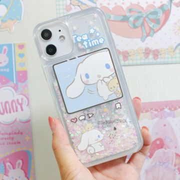 Cinnamoroll Liquid Glitter iPhone Case