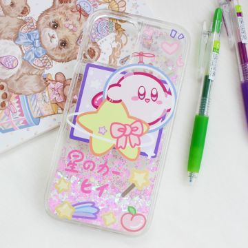 Kirby Star Liquid Glitter iPhone Case