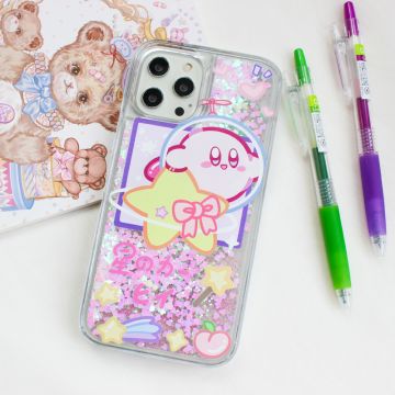 Kirby Star Liquid Glitter iPhone Case