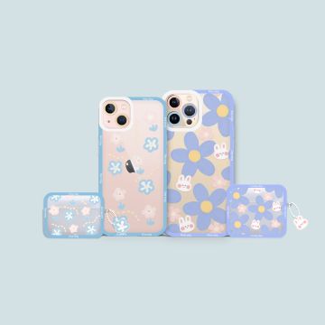 Pastel Bunny Flowers Phone Case