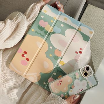 Pastel Tulip Bunny iPad Kindel Case