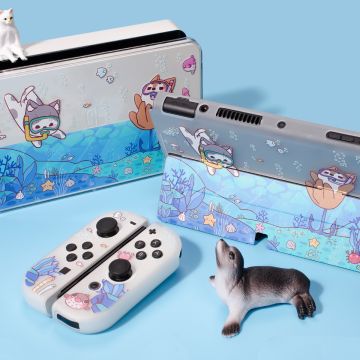 Shiba Inu Kitten Diving Nintendo Switch Case