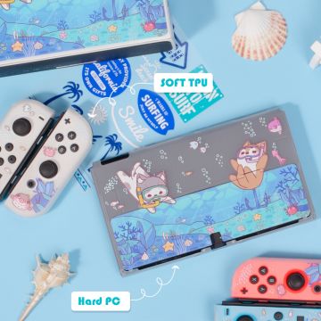 Shiba Inu Kitten Diving Nintendo Switch Case