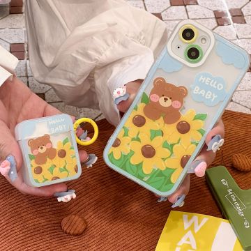 Sunflower Sunny Bear Airpods Case