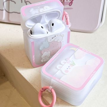 Cute Strawberry Bunny Clouds Airpods Case