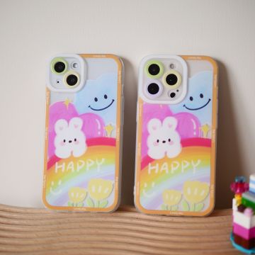 Rainbow Bunny Smile Cloud iPhone Case