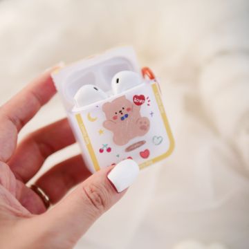 Lovely Teddy Strawberry Partten Airpods Case