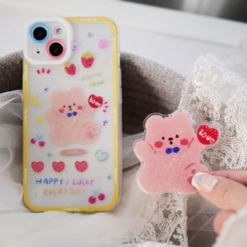 Lovely Teddy Strawberry Partten iPhone Case