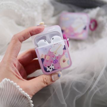 Purple Cute Bunny Picnic Airpods Case