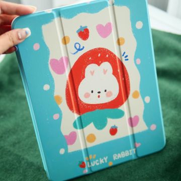 Lucky Lovely Bunny Strawberry iPad Case