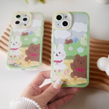 Lovely Teddy Bunny Picnic iPhone Case