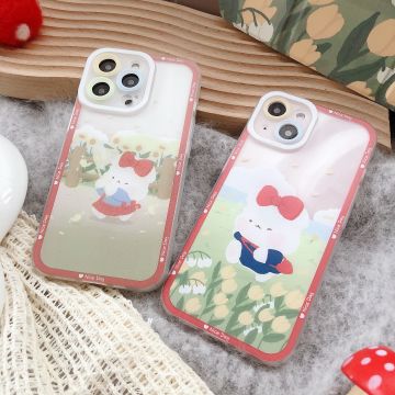 Flowers Tulips Bunny iPhone Case