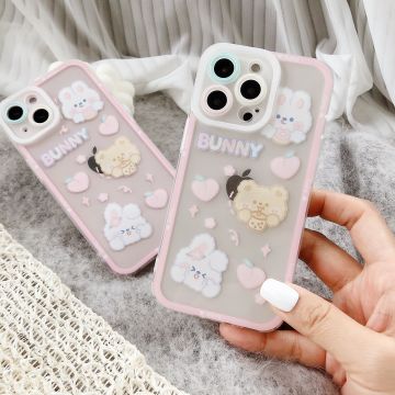 Peach Bunny Bear iPhone Case