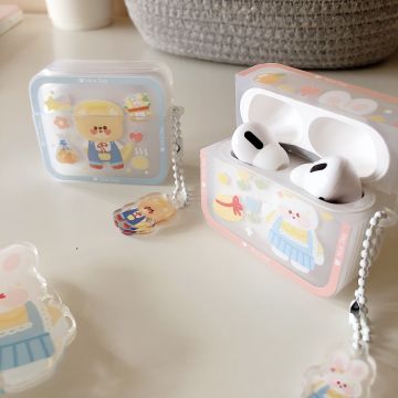 Couple Bunny Bear Airpods Case